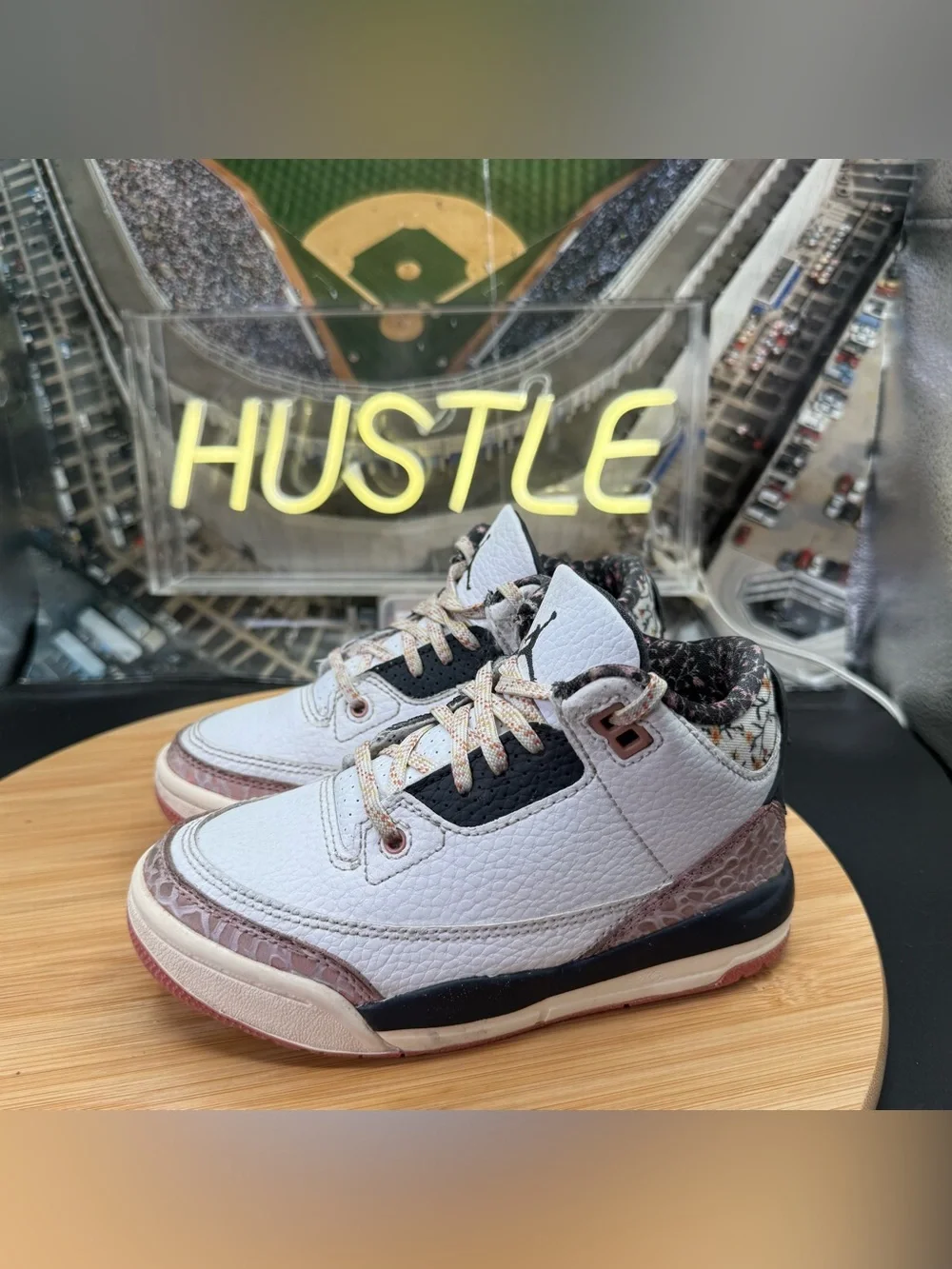Air Jordan 3 (PS) Retro Red Stardust Shoes White Pink Flowers 11C